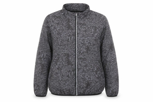Atmosphere Womens Grey Geometric Rain Coat Jacket Size 12 Zip