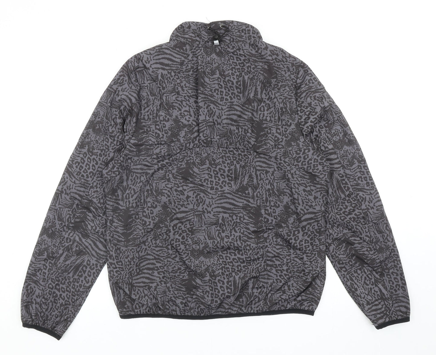 Atmosphere Womens Grey Geometric Rain Coat Jacket Size 12 Zip