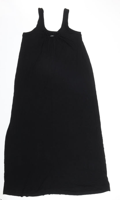 Next Womens Black Viscose Tank Dress Size 10 Scoop Neck Pullover