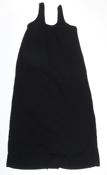 Next Womens Black Viscose Tank Dress Size 10 Scoop Neck Pullover