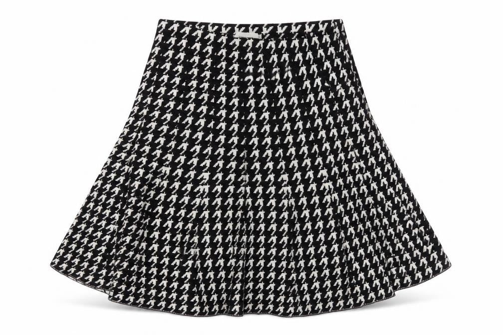 Sans Souci Womens Black Geometric Cotton Skater Skirt Size S