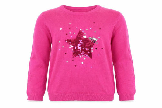 Desert Lily Girls Pink Scoop Neck Cotton Pullover Jumper Size 10 Years Pullover - Star