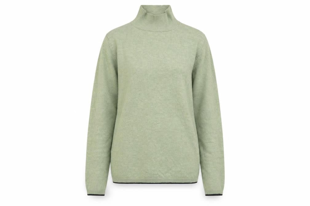 Sfera Womens Green High Neck Viscose Pullover Jumper Size S
