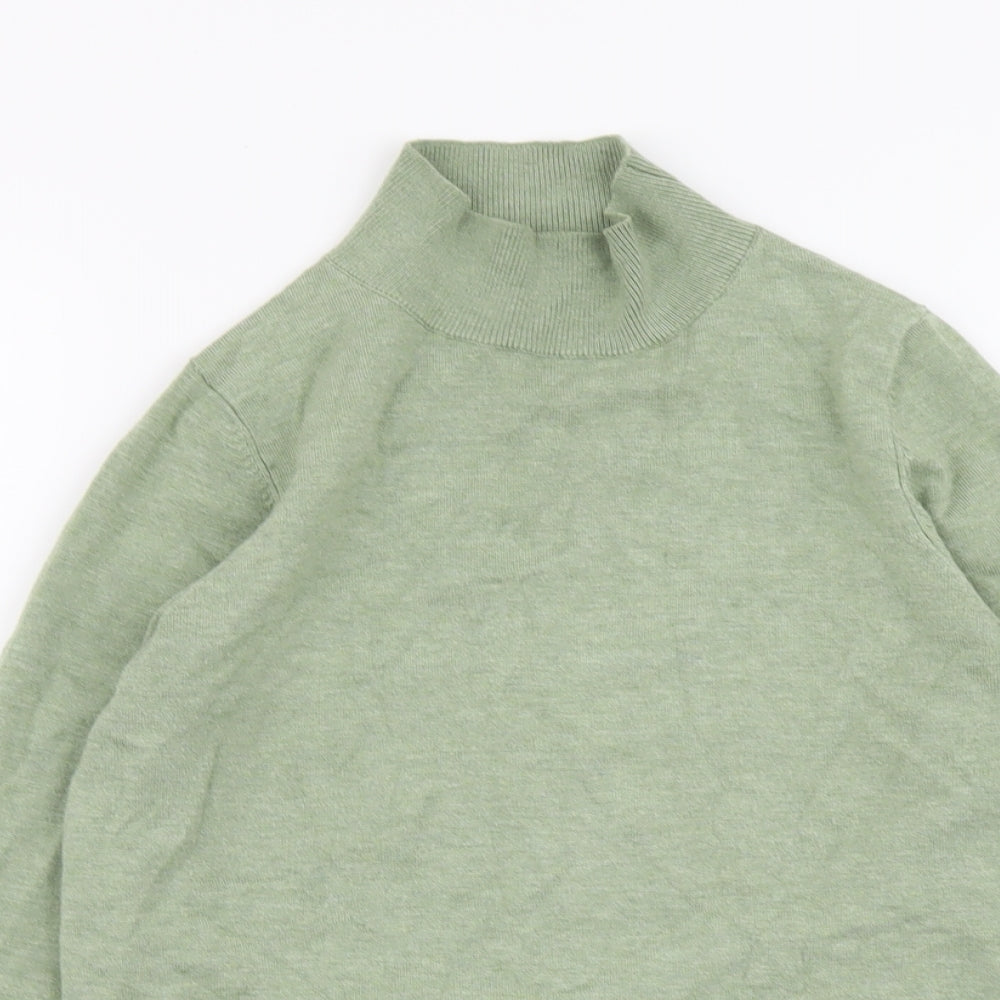 Sfera Womens Green High Neck Viscose Pullover Jumper Size S