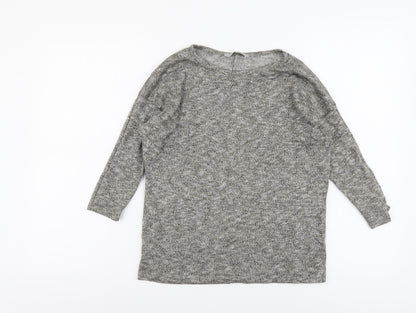 Tu Womens Grey Boat Neck Viscose Pullover Jumper Size 8