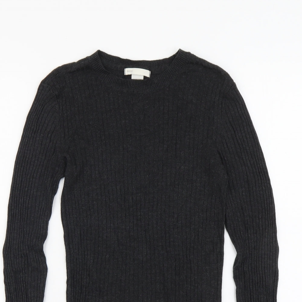 H&M Womens Black Scoop Neck Acrylic Pullover Jumper Size XS - Ribbed