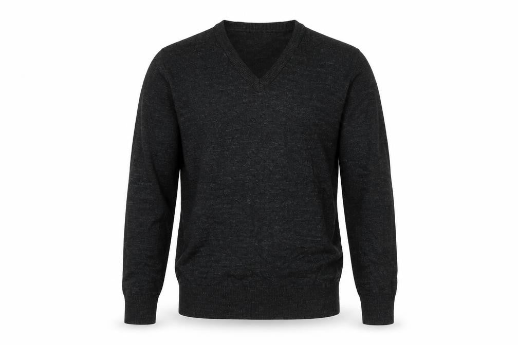 Marks & Spencer Mens Grey V-Neck Cotton Pullover Jumper Size S Long Sleeve