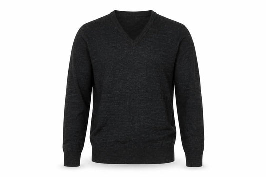 Marks & Spencer Mens Grey V-Neck Cotton Pullover Jumper Size S Long Sleeve