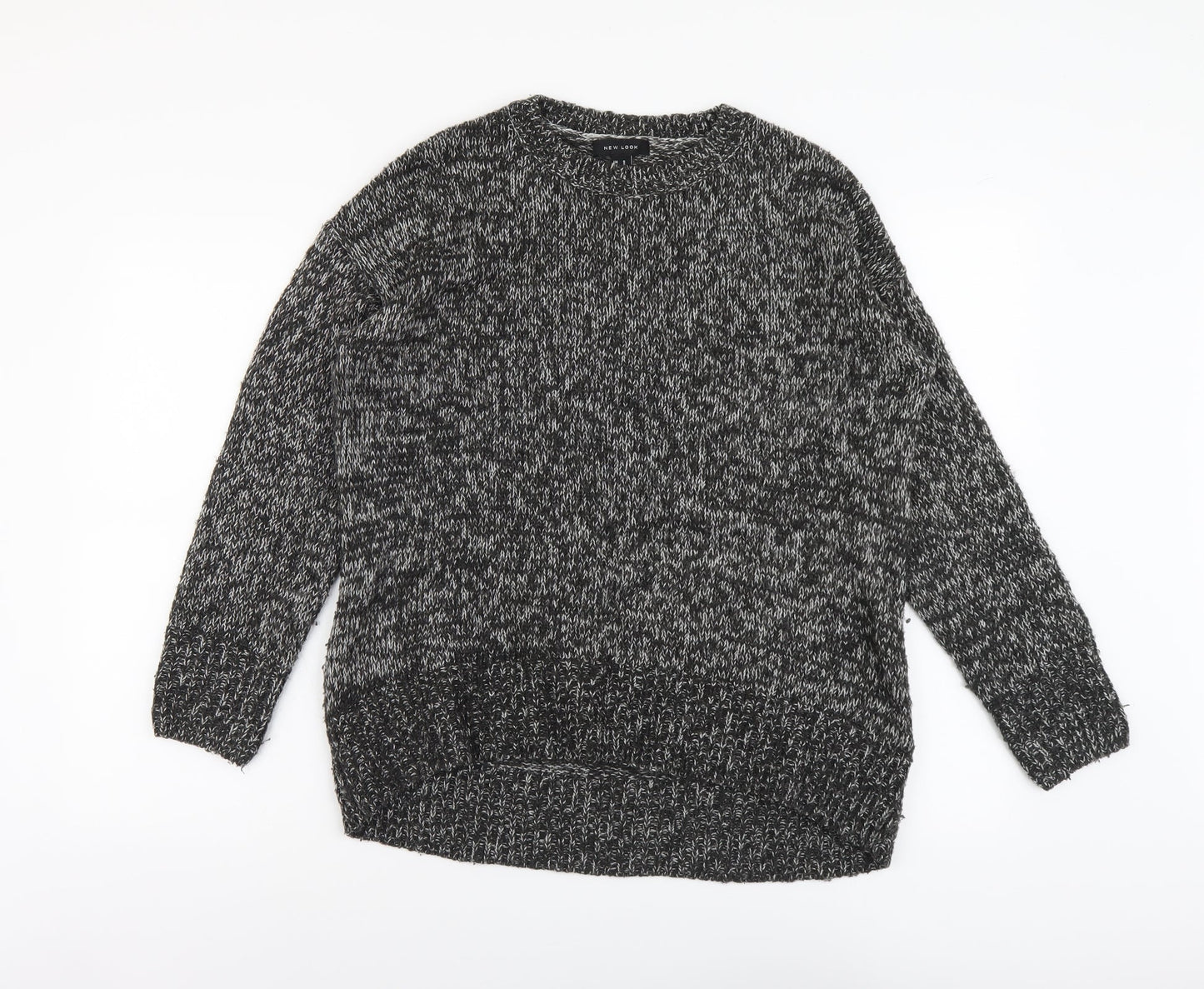 New Look Womens Grey Scoop Neck Acrylic Pullover Jumper Size S