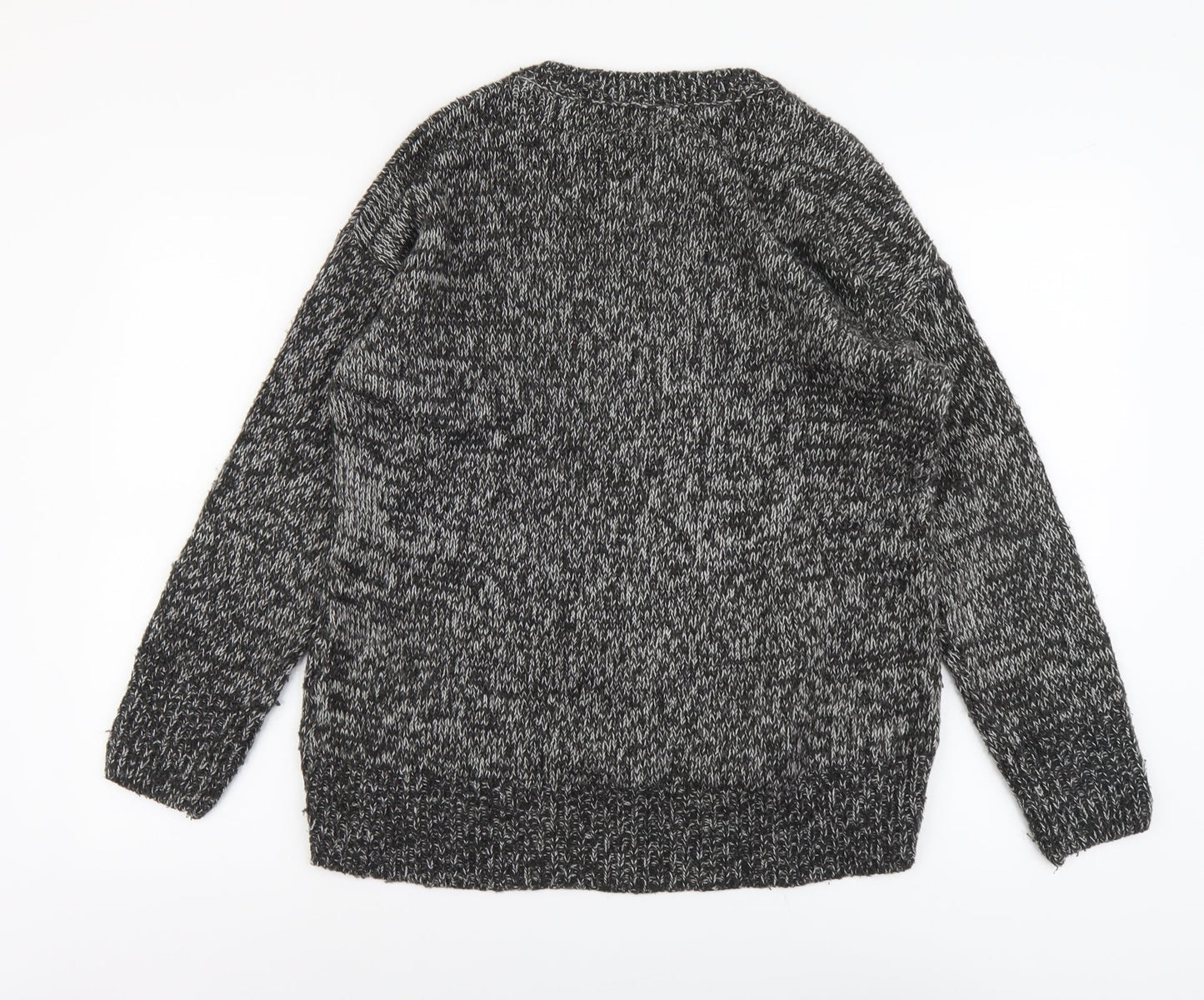 New Look Womens Grey Scoop Neck Acrylic Pullover Jumper Size S