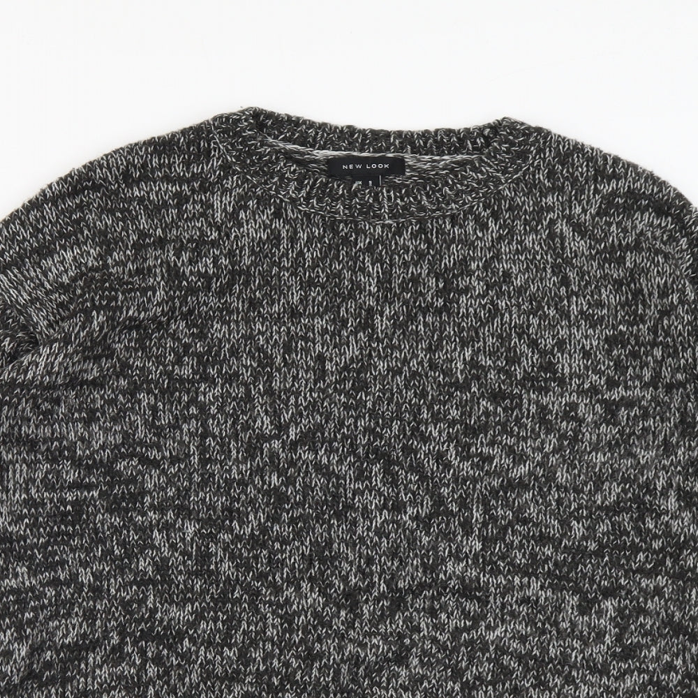 New Look Womens Grey Scoop Neck Acrylic Pullover Jumper Size S
