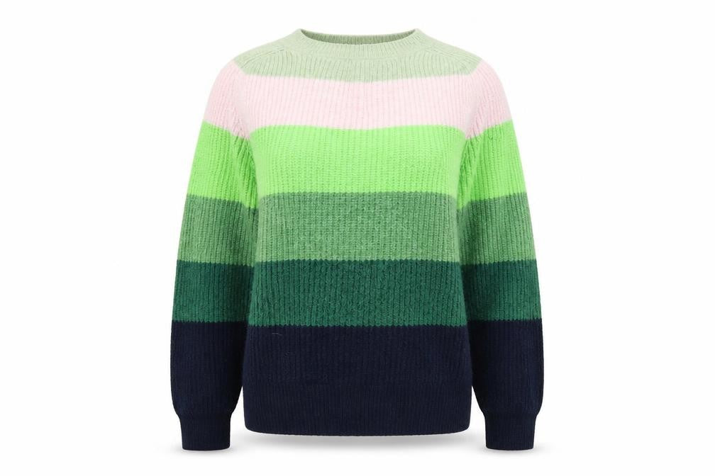 Marks & Spencer Womens Multicoloured Round Neck Striped Acrylic Pullover Jumper Size XS