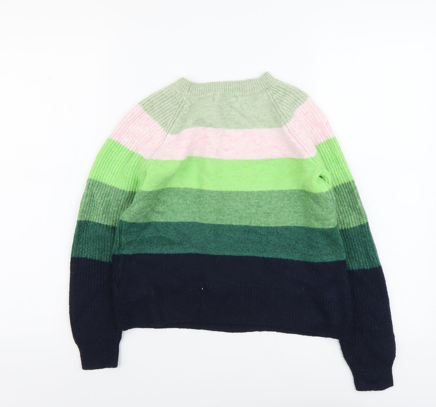 Marks and Spencer Womens Multicoloured Round Neck Striped Acrylic Pullover Jumper Size XS