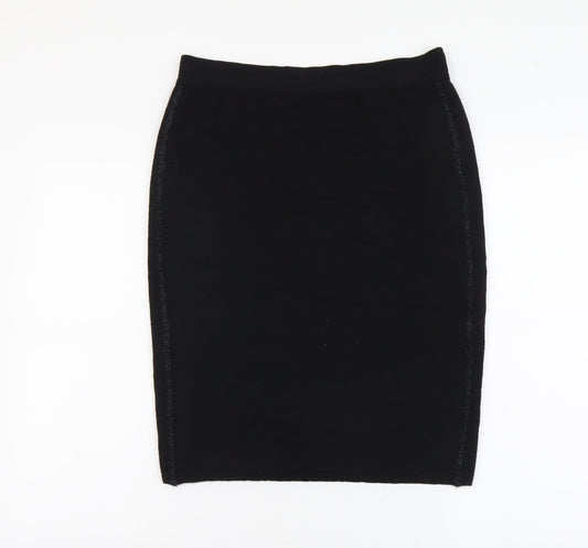 LUCIA Womens Black Acrylic Straight & Pencil Skirt Size M