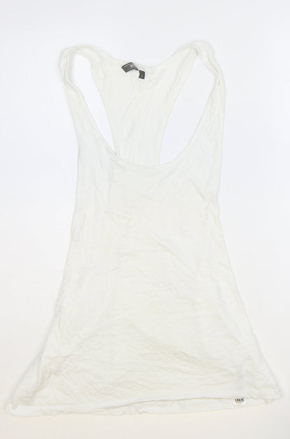 ASOS Womens White 100% Cotton Basic Tank Size M Scoop Neck