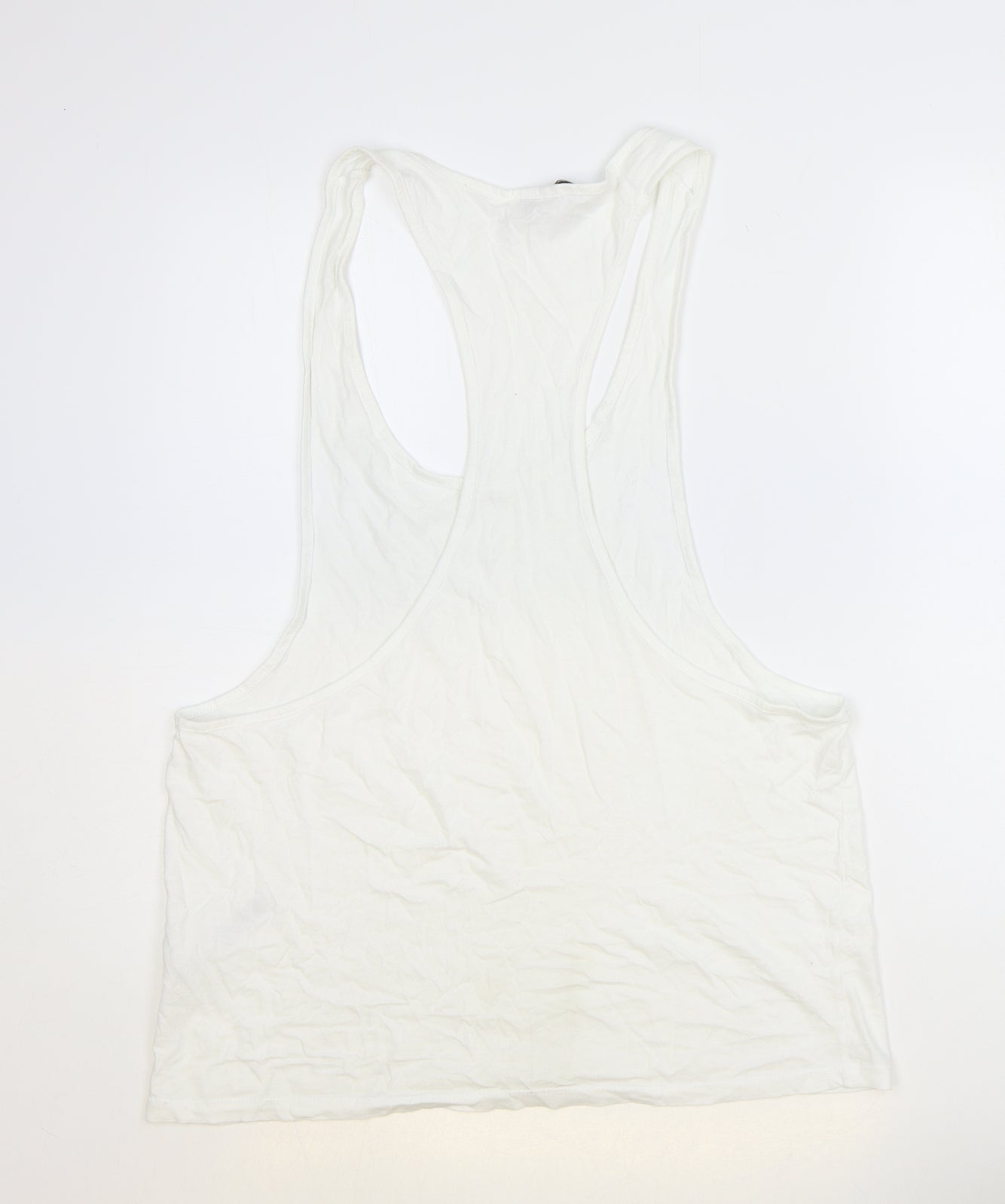 ASOS Womens White 100% Cotton Basic Tank Size M Scoop Neck