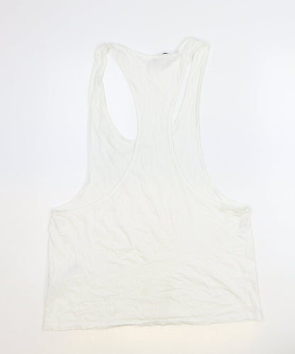 ASOS Womens White 100% Cotton Basic Tank Size M Scoop Neck