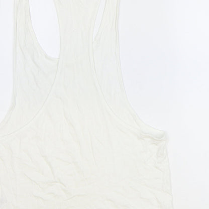 ASOS Womens White 100% Cotton Basic Tank Size M Scoop Neck