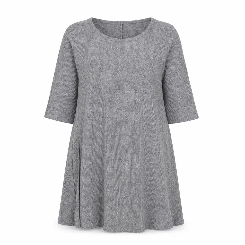 WILDE Womens Grey Polyester Jumper Dress Size L Boat Neck Pullover