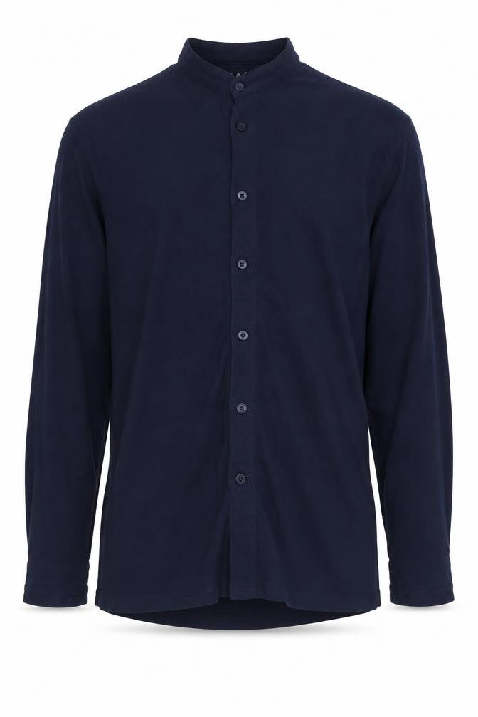 Boohoo Mens Blue Cotton Button-Up Size M Round Neck Button