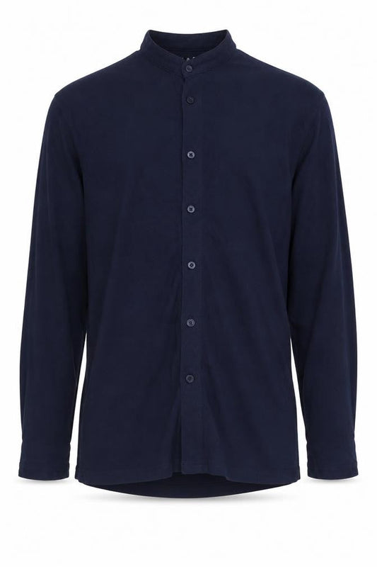 Boohoo Mens Blue Cotton Button-Up Size M Round Neck Button