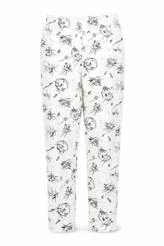 Preworn Womens White Geometric Cotton Jogger Trousers Size XS Regular
