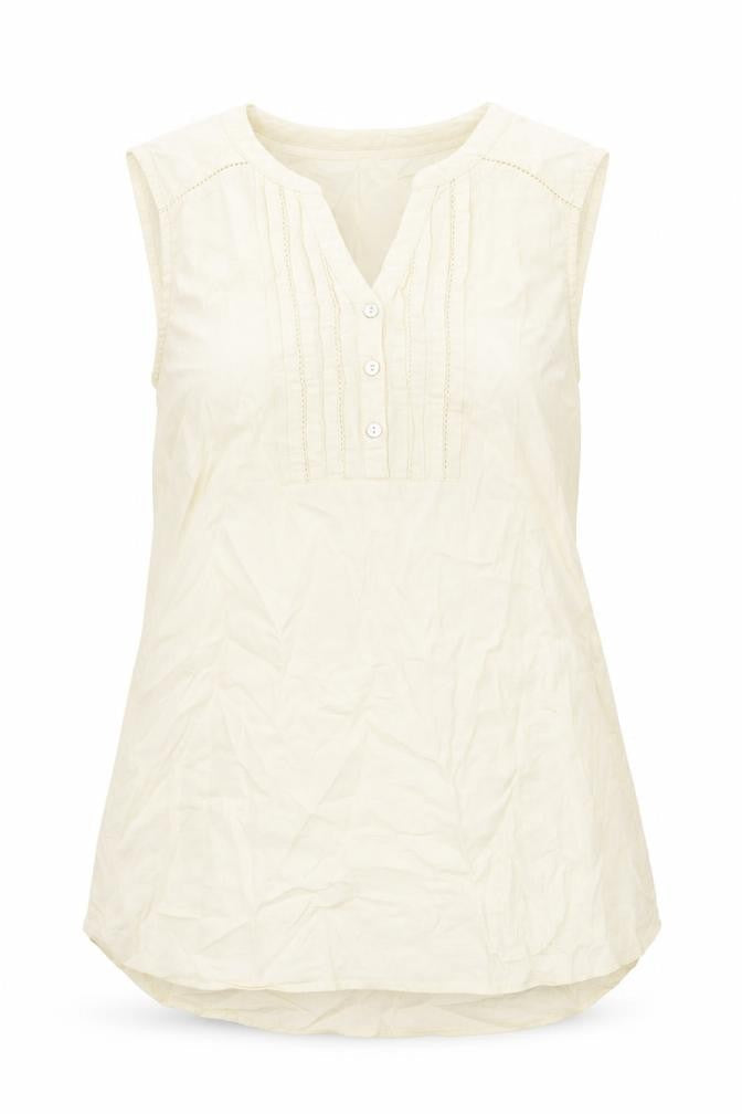 Bonmarché Womens Ivory Cotton Basic Blouse Size 10 V-Neck
