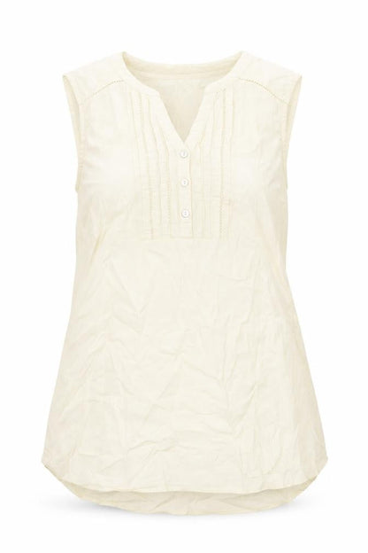 Bonmarché Womens Ivory Cotton Basic Blouse Size 10 V-Neck