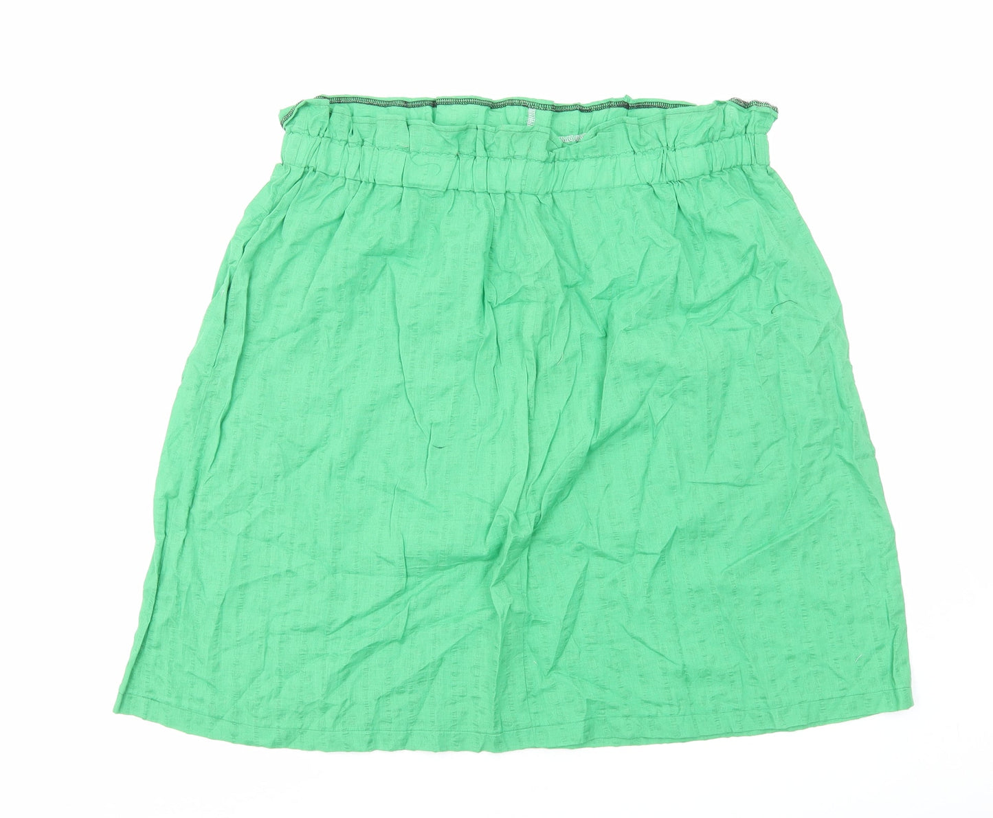 Preworn Womens Green Cotton Straight & Pencil Skirt Size L Drawstring