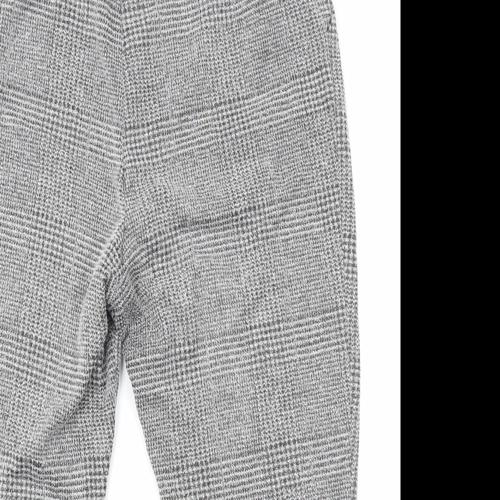 Preworn Womens Grey Plaid Polyester Dress Pants Trousers Size XL Regular