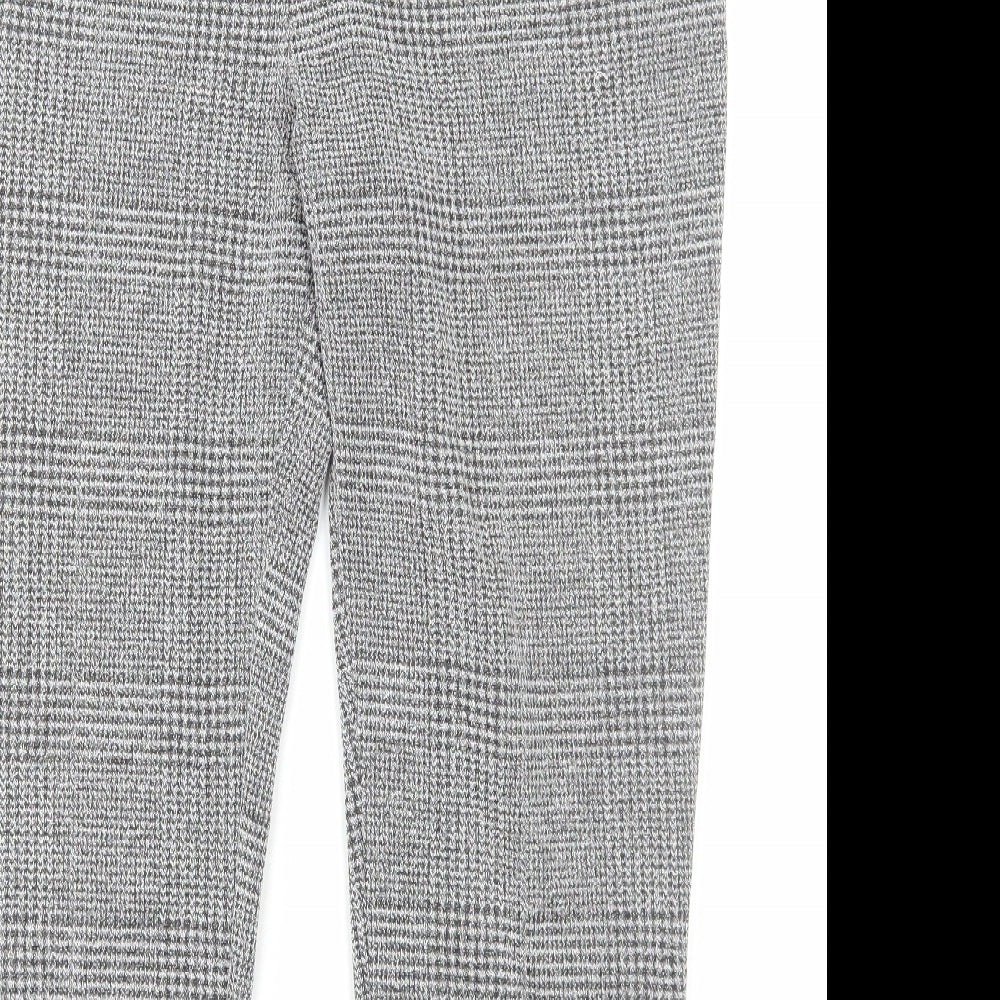 Preworn Womens Grey Plaid Polyester Dress Pants Trousers Size XL Regular