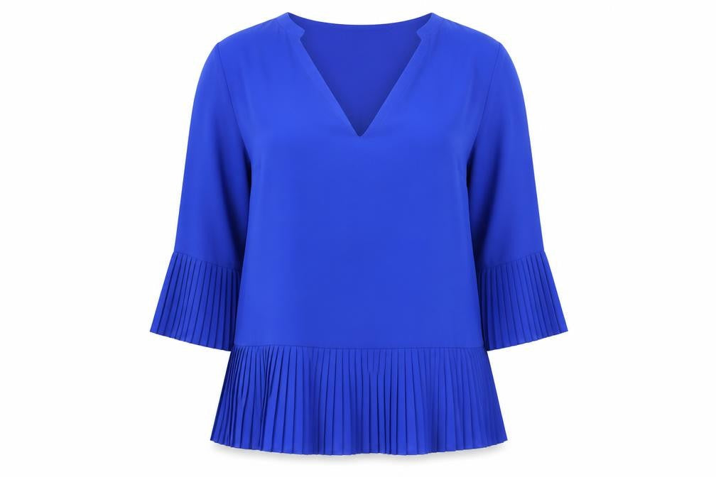 Capsule Womens Blue Polyester Basic Blouse Size 14 V-Neck