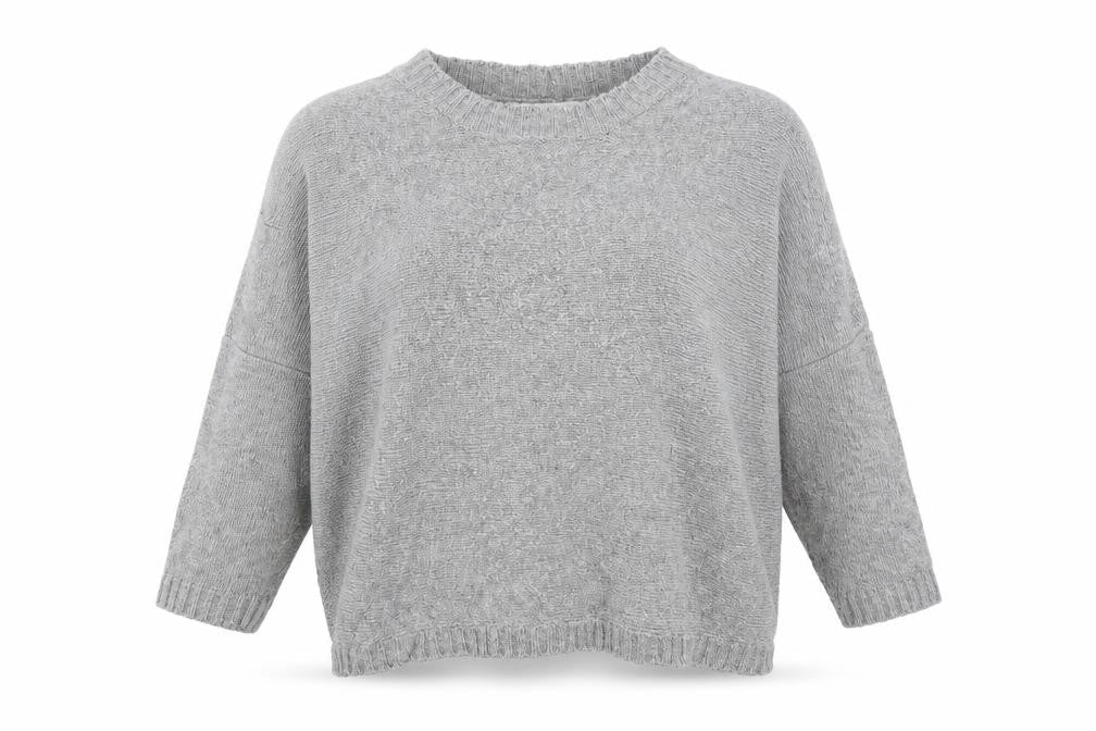 Zara Womens Grey Round Neck Cotton Pullover Jumper Size M