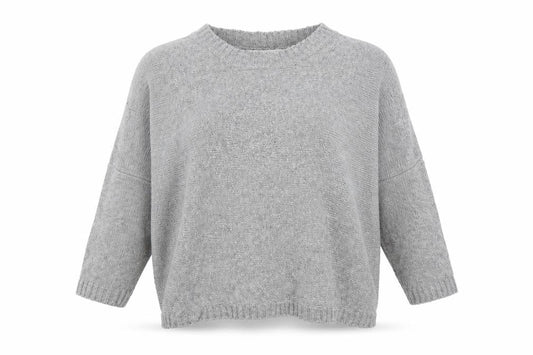 Zara Womens Grey Round Neck Cotton Pullover Jumper Size M