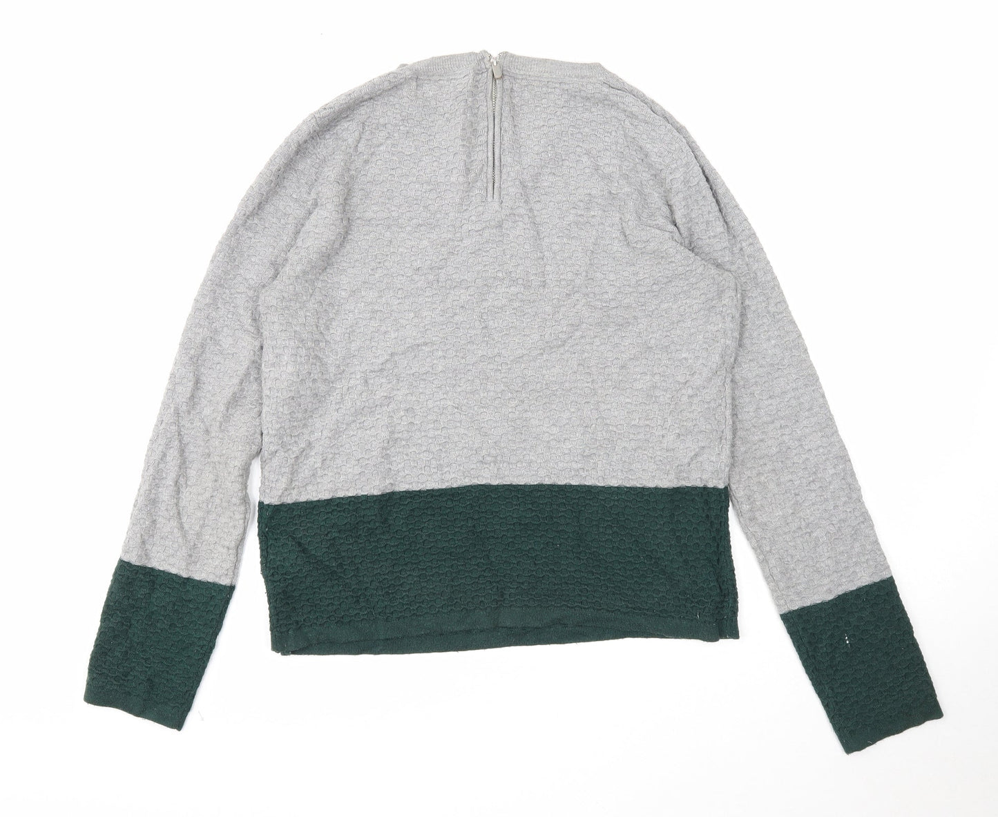 NEXT Womens Grey Round Neck Cotton Pullover Jumper Size 10