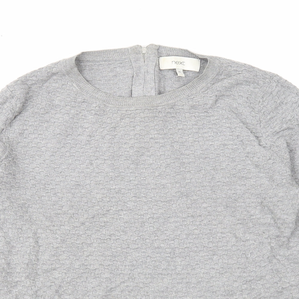 NEXT Womens Grey Round Neck Cotton Pullover Jumper Size 10