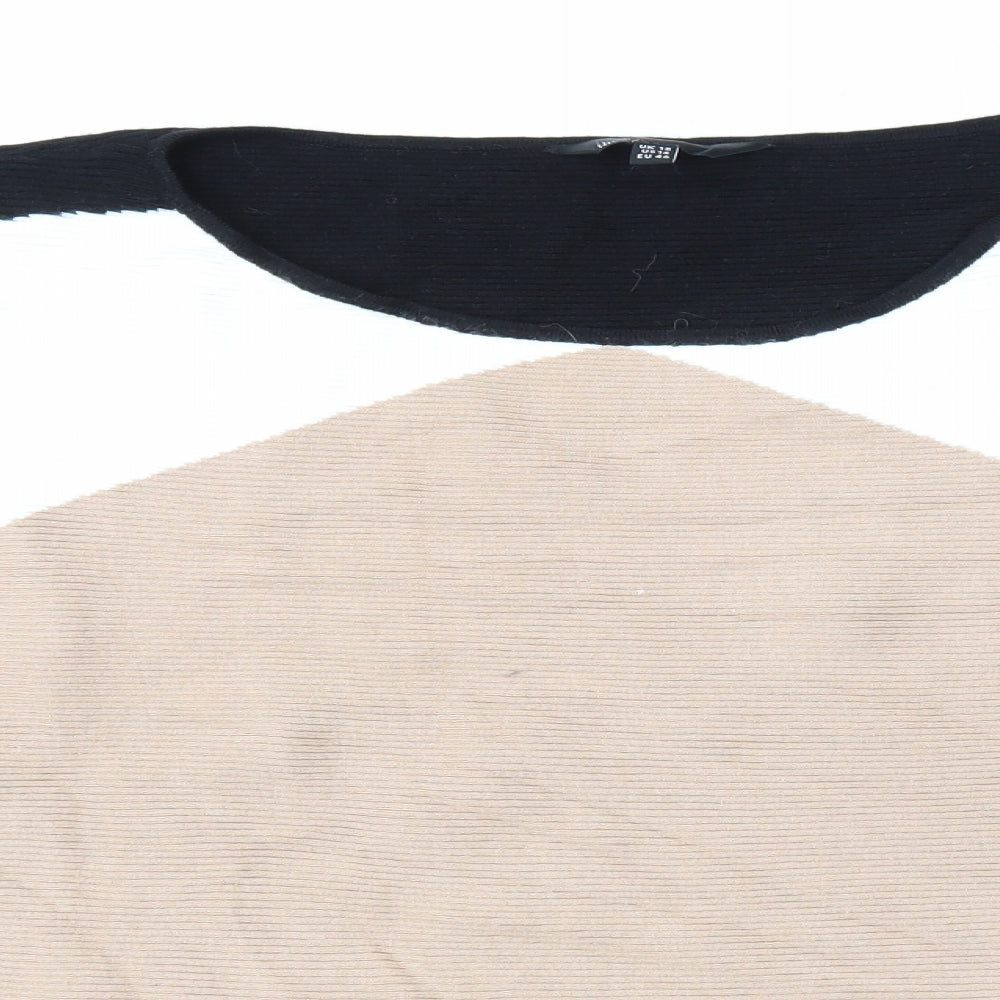Friends Like These Womens Black Scoop Neck Viscose Pullover Jumper Size 18 - Colourblock Batwing