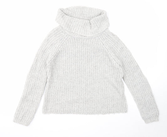 Amara Womens Grey Roll Neck Acrylic Pullover Jumper Size 12