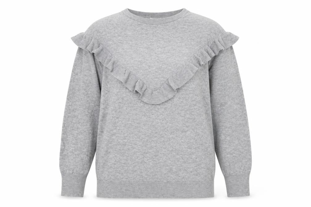 H&M Womens Grey Round Neck Polyamide Pullover Jumper Size XS