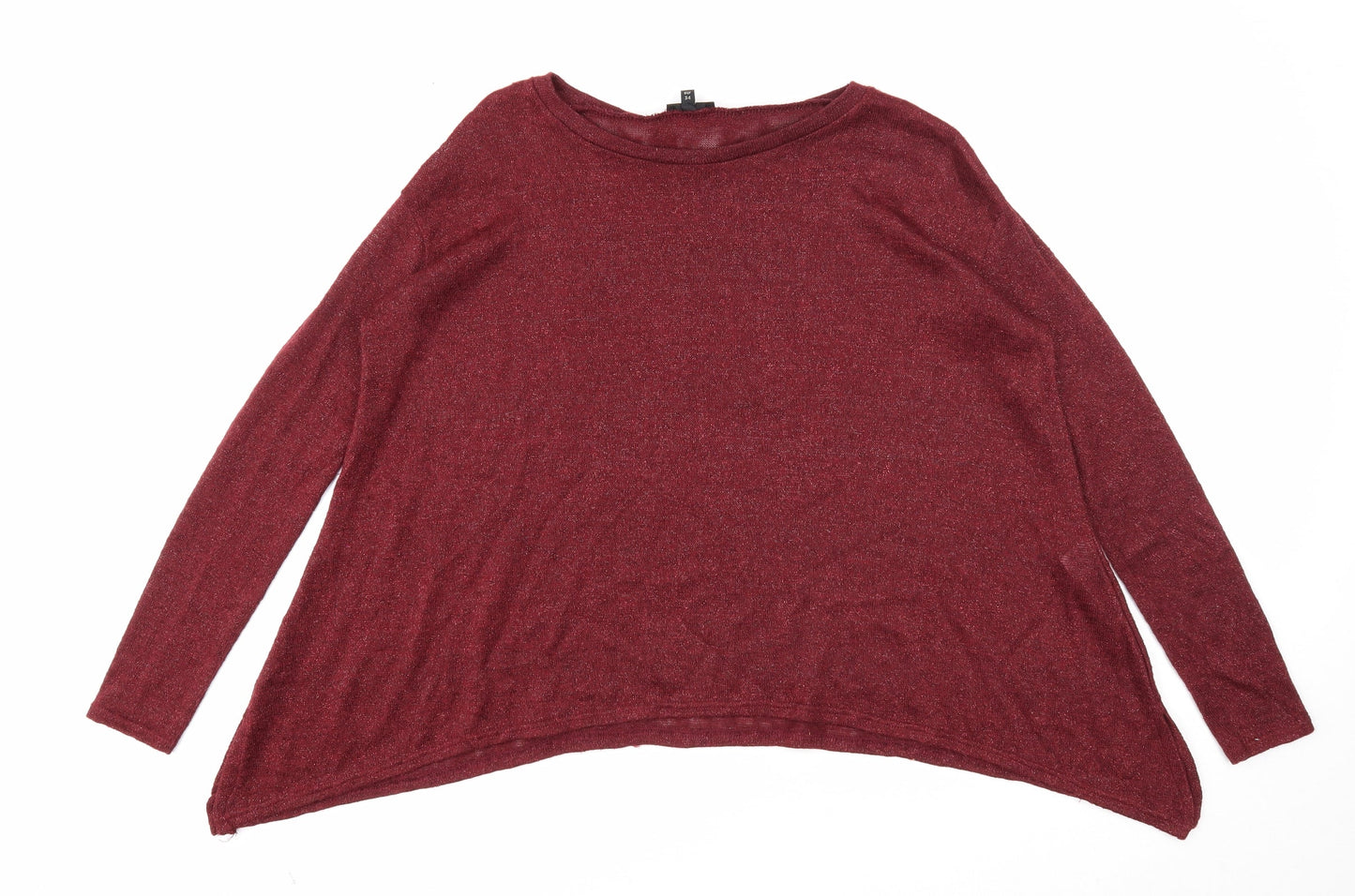 River Island Womens Purple Round Neck Polyester Pullover Jumper Size 8
