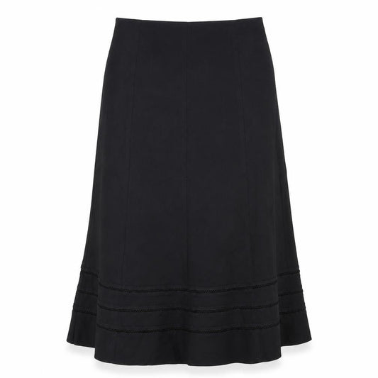 Marks & Spencer Womens Black Polyester Swing Skirt Size 14 Hook & Loop