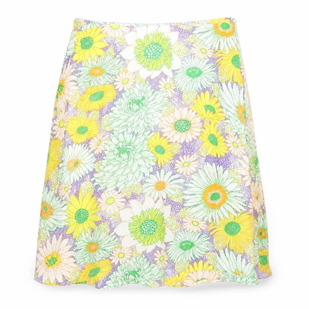 H&M Womens Multicoloured Floral Viscose Swing Skirt Size 6 Zip