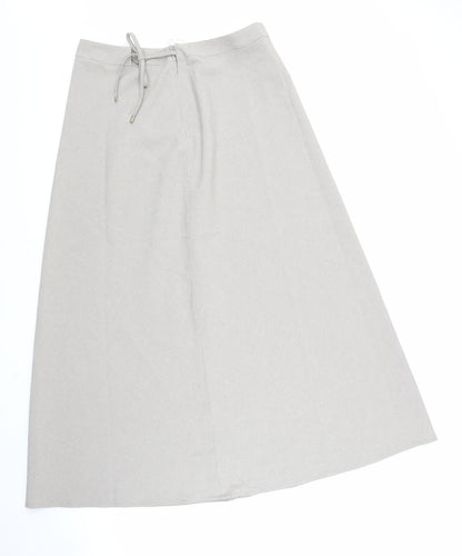 Topics Womens Beige Polyester Swing Skirt Size 10 Zip