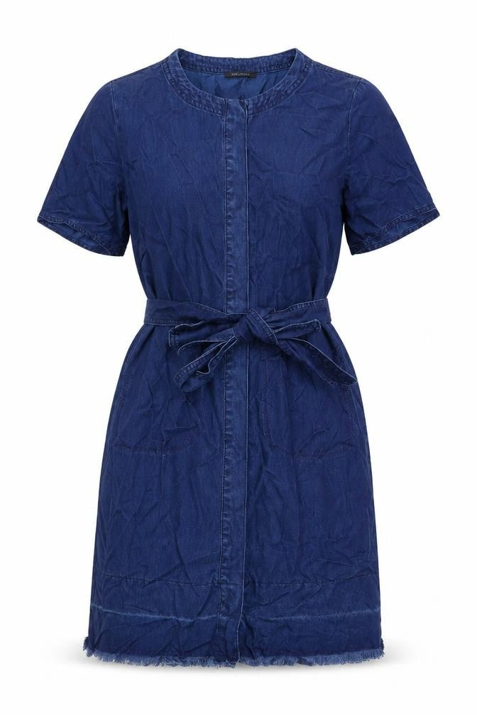 IKKS Womens Blue Lyocell A-Line Size 10 Round Neck Snap