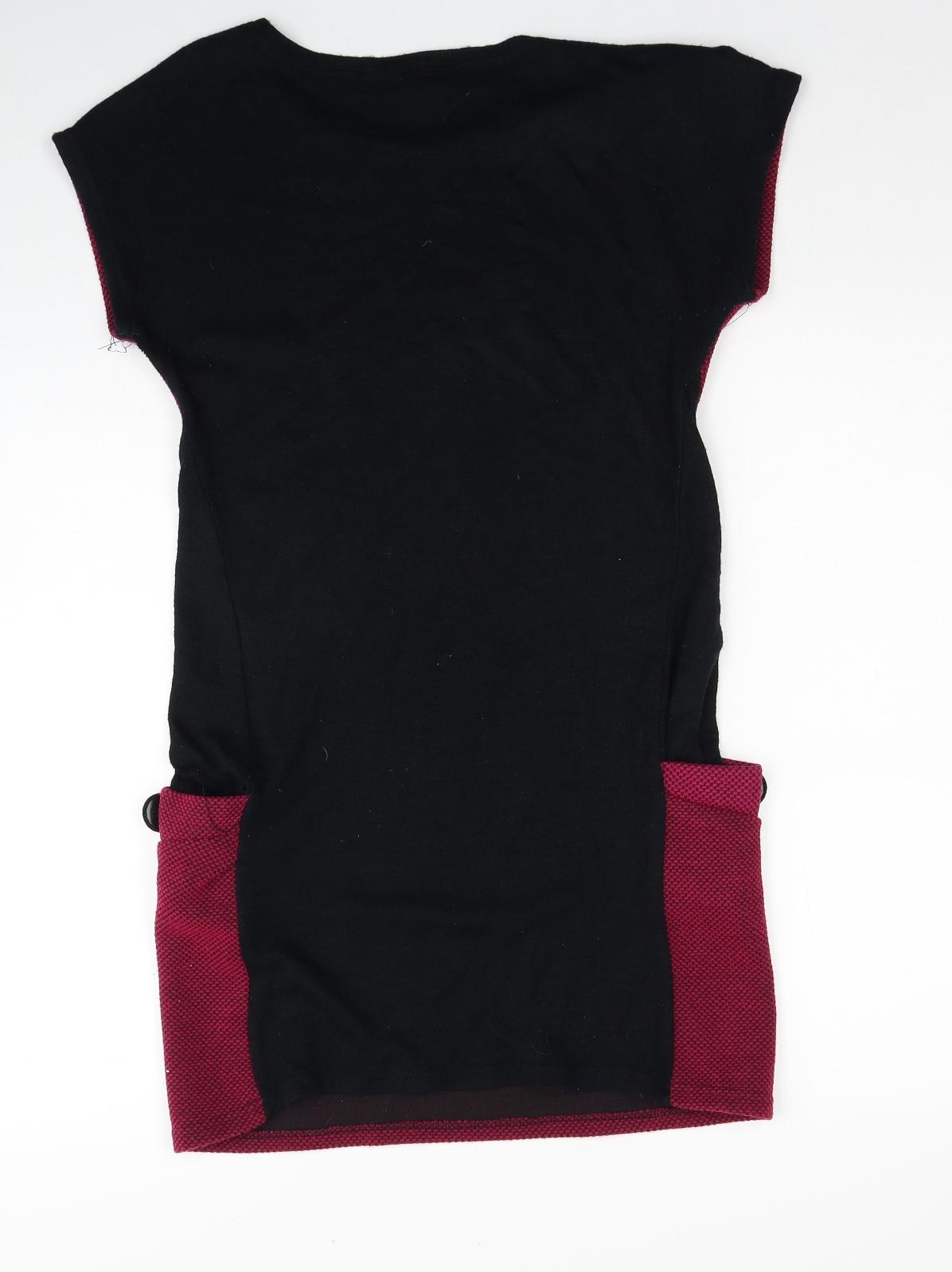 CULTURE Womens Pink Acrylic A-Line Size 10 Round Neck Pullover