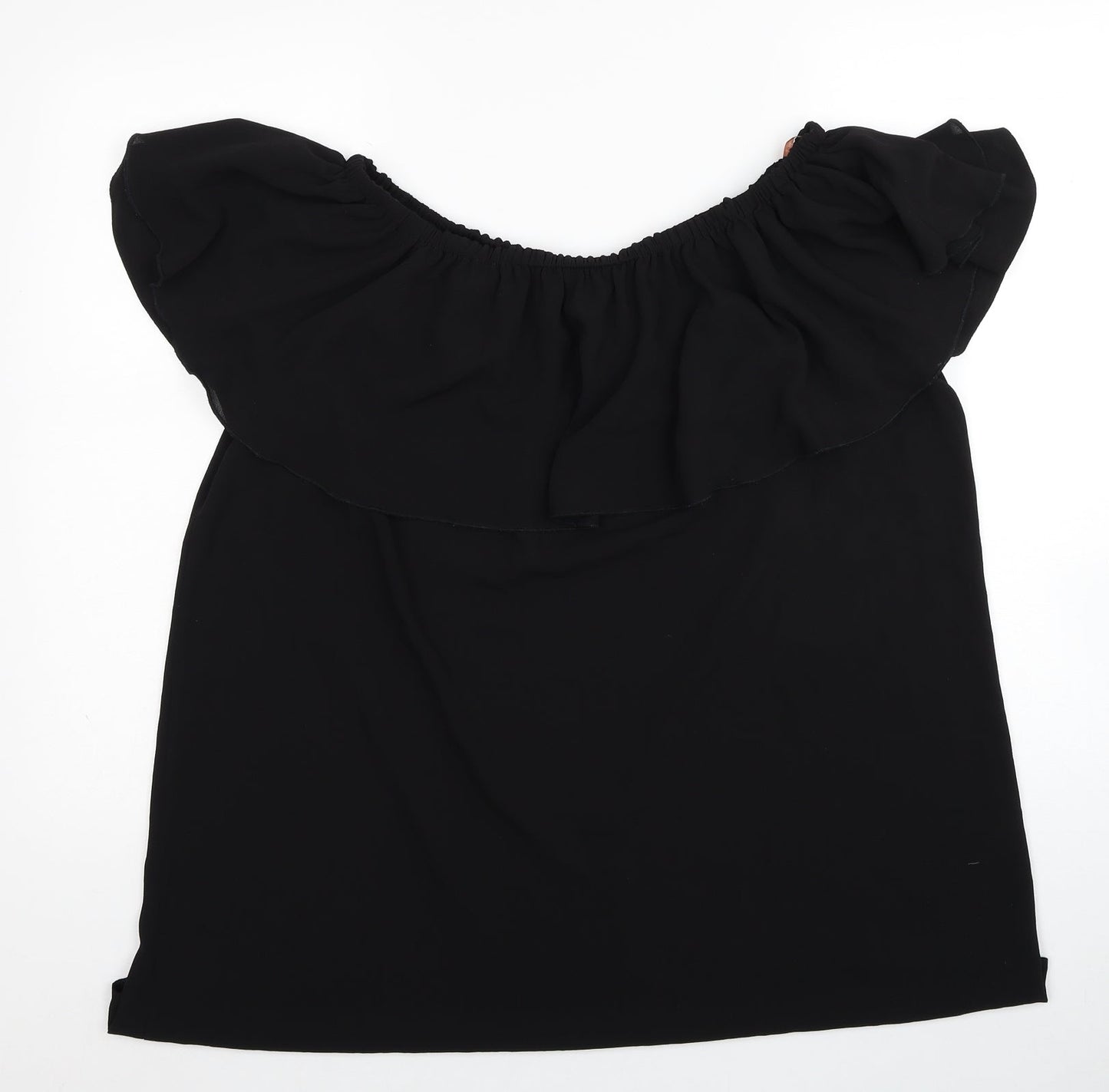 Queenie Womens Black Polyester Mini Size M Off the Shoulder Pullover - Size M-L