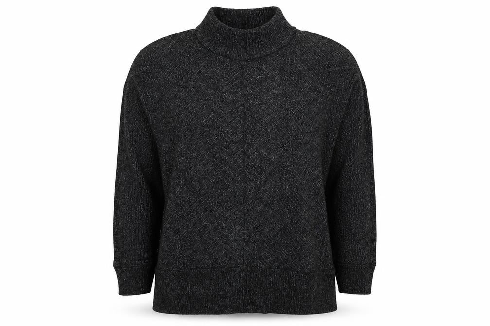 F&F Womens Black Mock Neck Viscose Pullover Jumper Size L