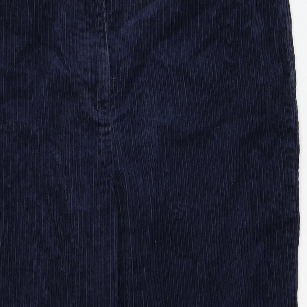 Marks and Spencer Womens Blue Cotton Trousers Size 16 Regular Zip