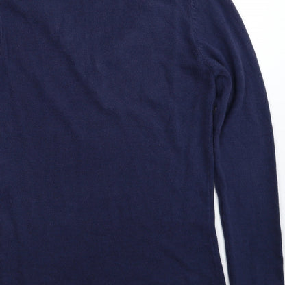 Klass Womens Blue V-Neck Acrylic Pullover Jumper Size S