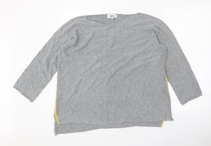 Isabella D Womens Grey Boat Neck Acrylic Pullover Jumper Size M